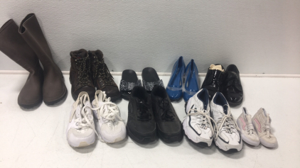 (9) Pairs Of Various Size And Brand Shoes