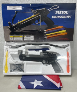 (1) Mini Pistol Crossbow W/ 5 Darts And Target, (1) 5&rsquo;-3&rsquo; Confederate Flag