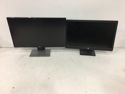 (2) LED Monitors, (1) 25.5” HP System, (1) Dell Computer Monitor 28”