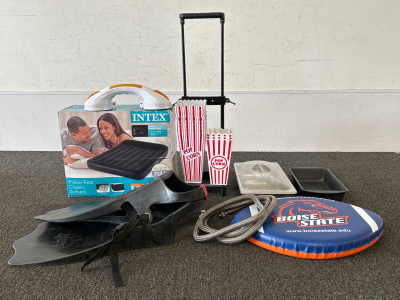 Air Mattress , Kitchen Water Hose, Swim Flippers, Individual Popcorn Containers & More!