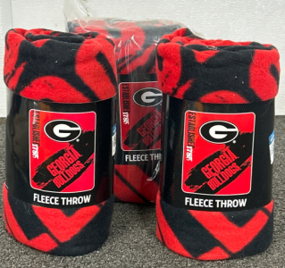 Georgia Bulldogs Fleece Throw 50”x 60”