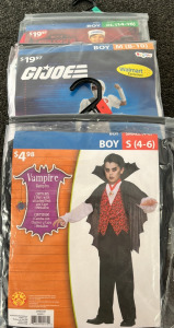 Vampire, GI Joe and Stranger Things Boy Costumes