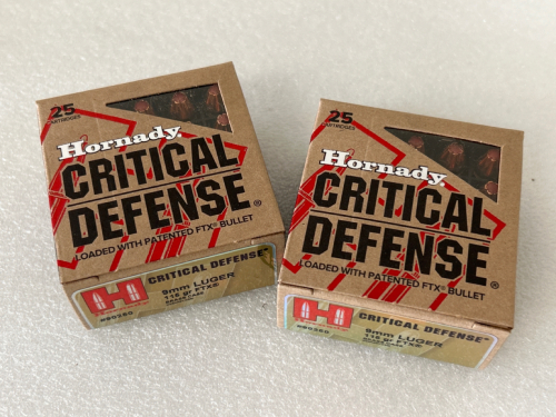 (50) Rnds Of Hornady Critical Defense 9 MM Lugar 115 Gr. FTX