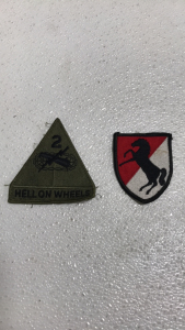 (2) Original Vintage WW2 To Vietnam Era Air Force Badge Patches Including WW2 2ND Armored Division &ldquo;Hell on Wheels&rdquo; Patch!!