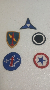 (5) Original WW2 Air Force Army Patches Badges including US Army 1st Corps Patch!!