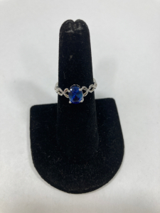Oval Cut Blue Sapphire .925 Ring