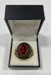 U.S Army Ring With Red Center Stone