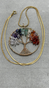 (1) Multi Gemstone &ldquo;Tree Of Life&rdquo; Necklace