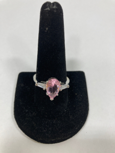 Pear Shaped Pink Kunzite .925 Ring