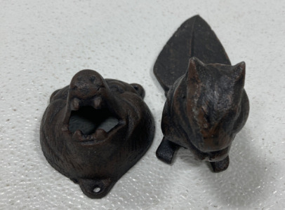 Cast Iron Bear Opener, Cast Iron Squirrel Door Stop