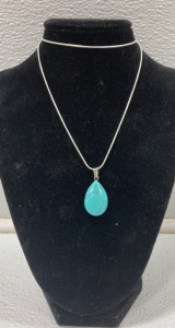 Turquoise Teardrop .925 Necklace