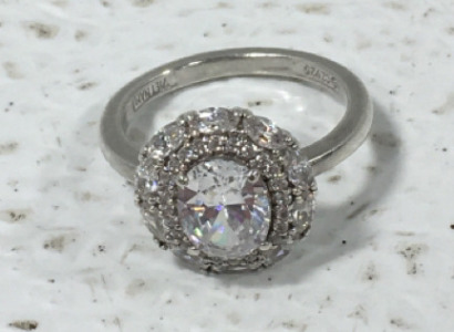 Sterling .925 Silver Cubic Zirconia Cocktail Ring- Size 7.75-4.9g