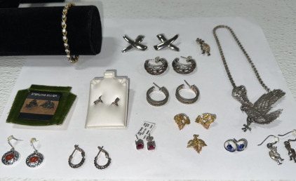 (11) Earrings, (2) Necklaces & (2) Necklace Charms