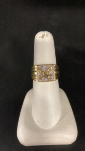 .925 Silver 18k Gold Eagle Ring Size 7