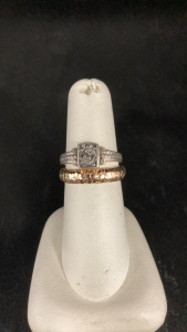 Comfort Fit Rose Gold Tone Band Size 7, Vintage Silver Tone Ring Size 7