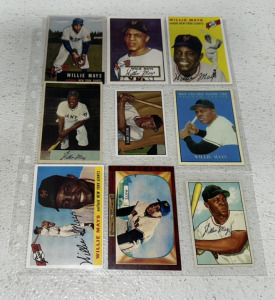 (9) Willie Mays Baseball Cards