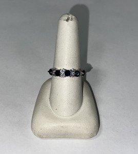 Navy Blue Silver Ring