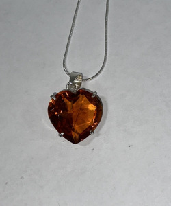 Heart Shapped Amber Necklace