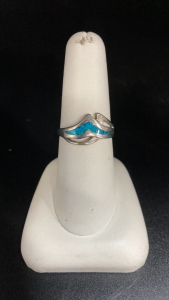 Vintage In-Laid Turquoise Ring Size 8