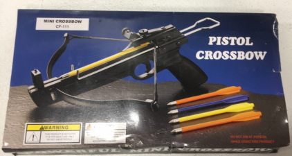 (1) Powerful Mini Pistol Crossbow w/ Target and Bullets 50 lb Draw