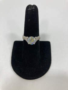Round Cut Faceted Aquamarine.925 Ring