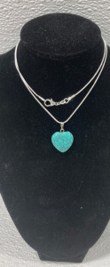 Turquoise Heart Shaped .925 Necklace