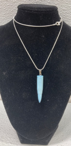 Opal Gemstone Bullet Shaped .925 Necklace