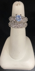 1ct Stone Wedding Ring Set Size 6
