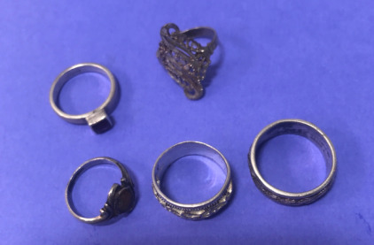 (5) Silver Fashion Rings