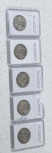 (5) 1943-P United States 50cents 90% (AG) Walking Liberty