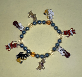 Bracelet With Kittens Playing Instruments Charms