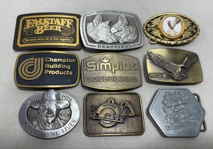 (9) Various Men&rsquo;s Belt Buckles