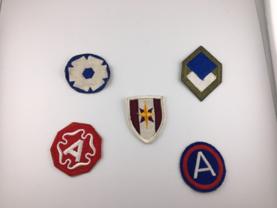 (5) Original Vintage U.S. Military Patches/Badges Including WW 2 US Army 3rd Army Patch and More!