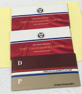 (3) Sets Of The United States Mint (1987) Uncirculated Coin Sets
