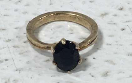 Vermeil BirthStone Sterling.925 Silver Black OnlyX Split Band Ring-SZ 6-3.3g