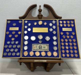 (1) The Historical Heritage United States Of America Coin Collection In Wall Mount Case