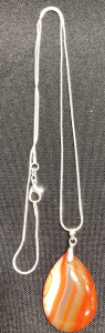 47.25ct Orange Striped Agate .925 Necklace
