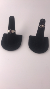 (1) Ruby colored Ring Woman Size 8 fashioned Ring (1) Silver Fashion/ Costume size 2.25 Ring