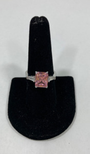 Faceted Pink Kunzite .925 Silver Ring