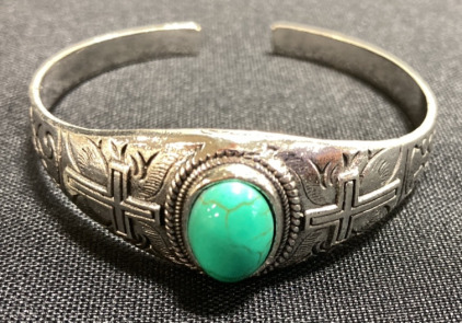 Turquoise Gemstone Cross Bracelet