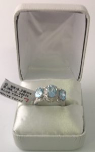(1) Size 7 White Topaz, Blue Topaz Ring