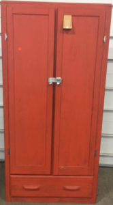(1) Orange Wood Clothes Hutch/ Cabinet w/ Drawer