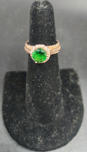 Silver Green Stone Ring