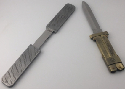 (1) Marbles Officers Field Mess Utensils (1) German Paratrooper Scissor Action Knife With German Inscription