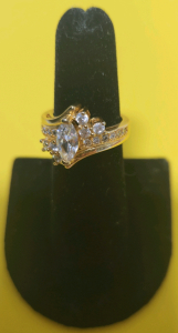 Gold Band Ring With Stones