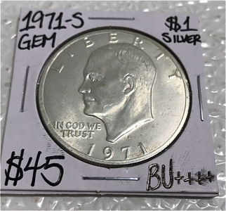 1971-S Gem BU+++ Silver Eisenhower Dollar