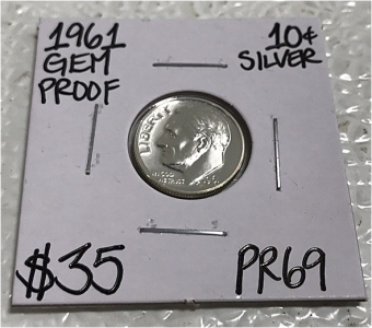 1961 NGC Graded PF68 Cameo Gem Proof Silver Quarter