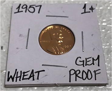 1957 Gem Proof Wheat Copper Penny