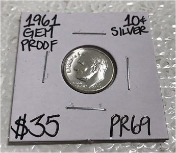 1961 PR69 Gem Proof Silver Dime