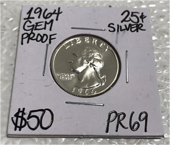 1964 PR69 Gem Proof Silver Quarter